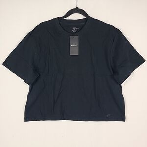 New FABLETICS 100% Cotton Boxy Tee T-Shirt Top Women’s Black Sz L